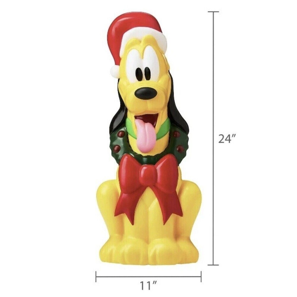 Disney Pluto Mickey Mouse Dog Lighted LED Christmas Blow Mold Decor 24 Inch Tall - Picture 2 of 7